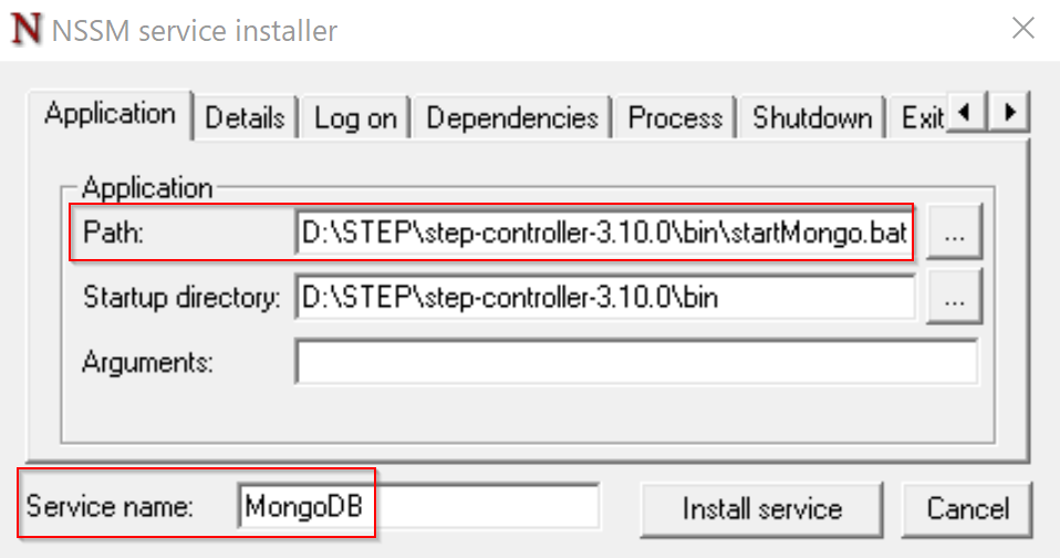 nssm-mongodb-installation-settings.png